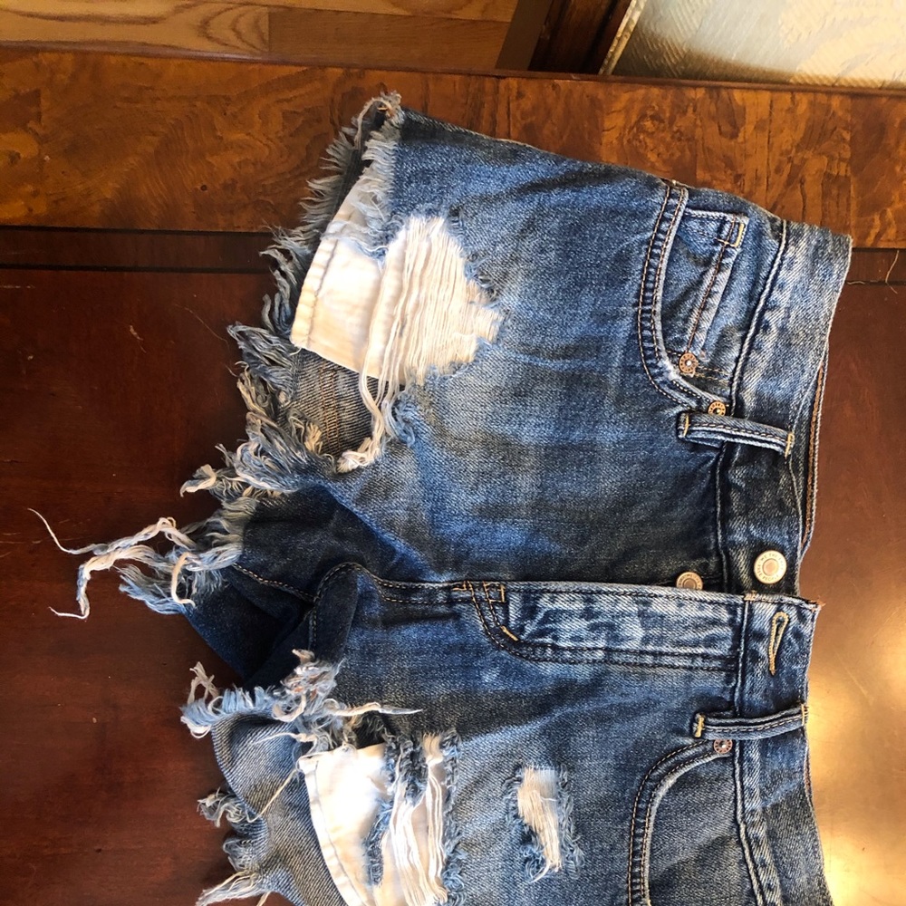 Free People Distressed Denim Shorts